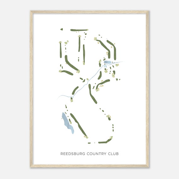 Reedsburg Country Club Wisconsin Modern Watercolor Map Golfer Gift Golf Wall Art Golf Poster Print Course Layout