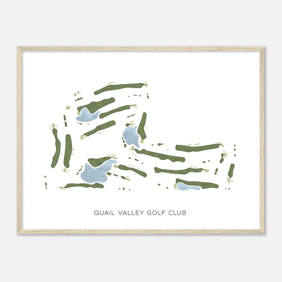 Quail Valley Golf Club Oregon Modern Watercolor Map Golfer Gift Golf Wall Art Golf Poster Print Course Layout