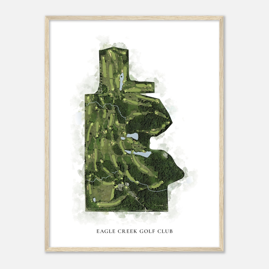 Eagle Creek Golf Club Classic Watercolor Golf Map Art Poster - Image 2