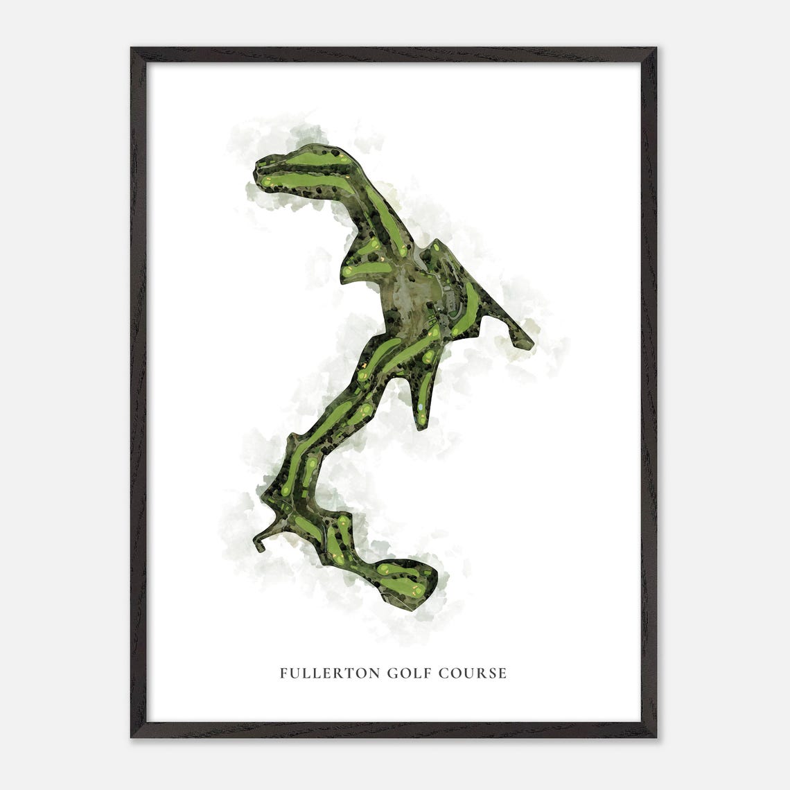 Fullerton Golf Course Classic Watercolor Fairway Map Art Poster - Image 3