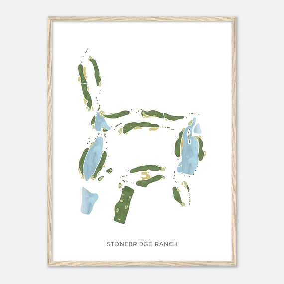 Stonebridge Ranch Artistic Modern Watercolor Golf Course Map Poster