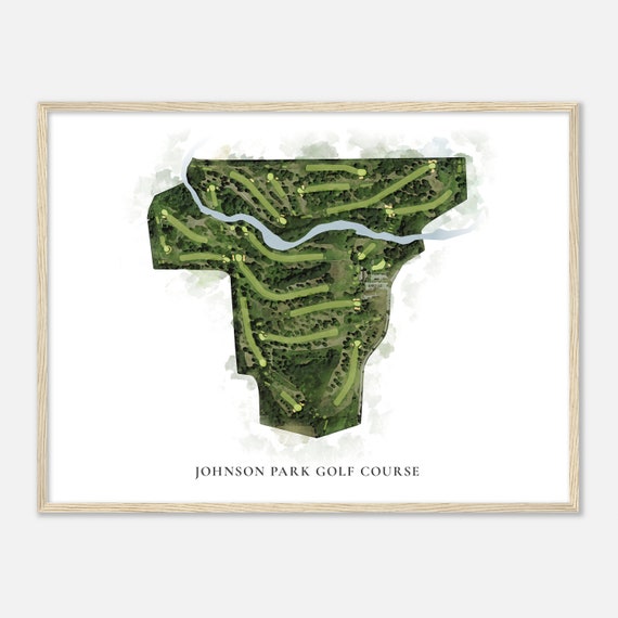Johnson Park Golf Course Wisconsin Classic Watercolor Map Golfer Gift Golf Wall Art Golf Poster Print Course Layout
