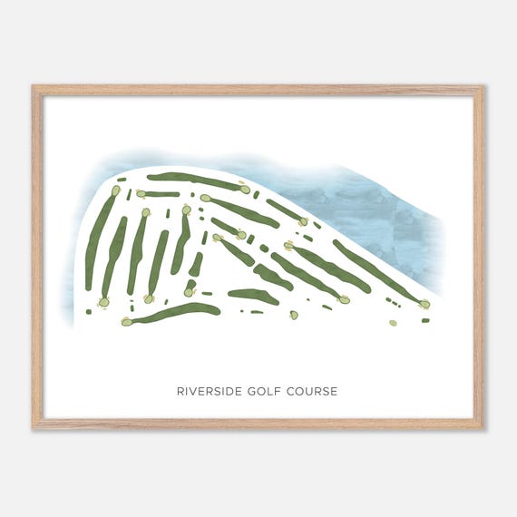 Riverside Golf Course In Edmonton Canada Modern Watercolor Map Golfer Gift Golf Wall Art Golf Poster Print Course Layout