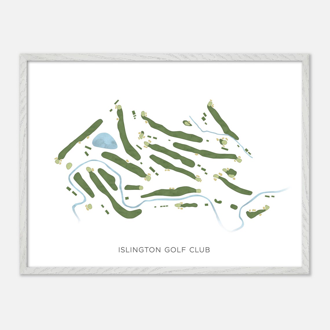 Islington Golf Club Toronto Modern Minimalist Watercolor Map Poster - Image 3