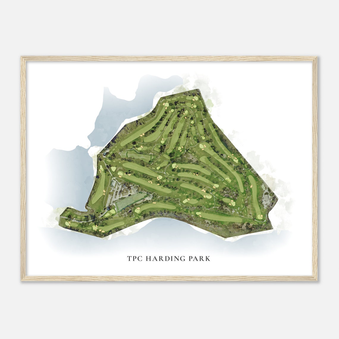 TPC Harding Park Classic Detailed Watercolor Golf Map Print Art - Image 2