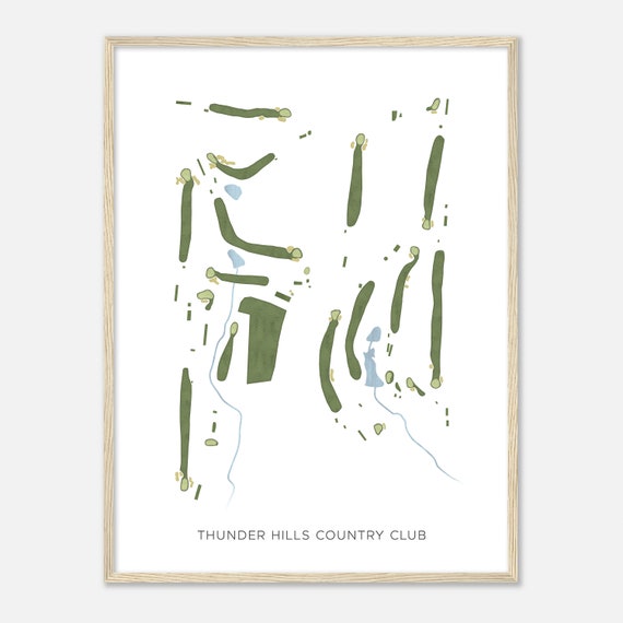 Thunder Hills Country Club Iowa Modern Watercolor Map Golfer Gift Golf Wall Art Golf Poster Print Course Layout