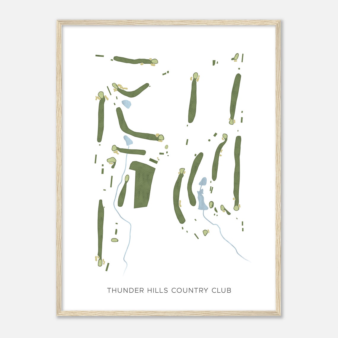 Thunder Hills Country Club Minimalist Watercolor Map Art Poster
