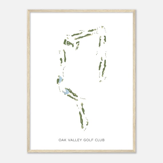 Oak Valley Golf Club California Modern Watercolor Map Golfer Gift Golf Wall Art Golf Poster Print Course Layout