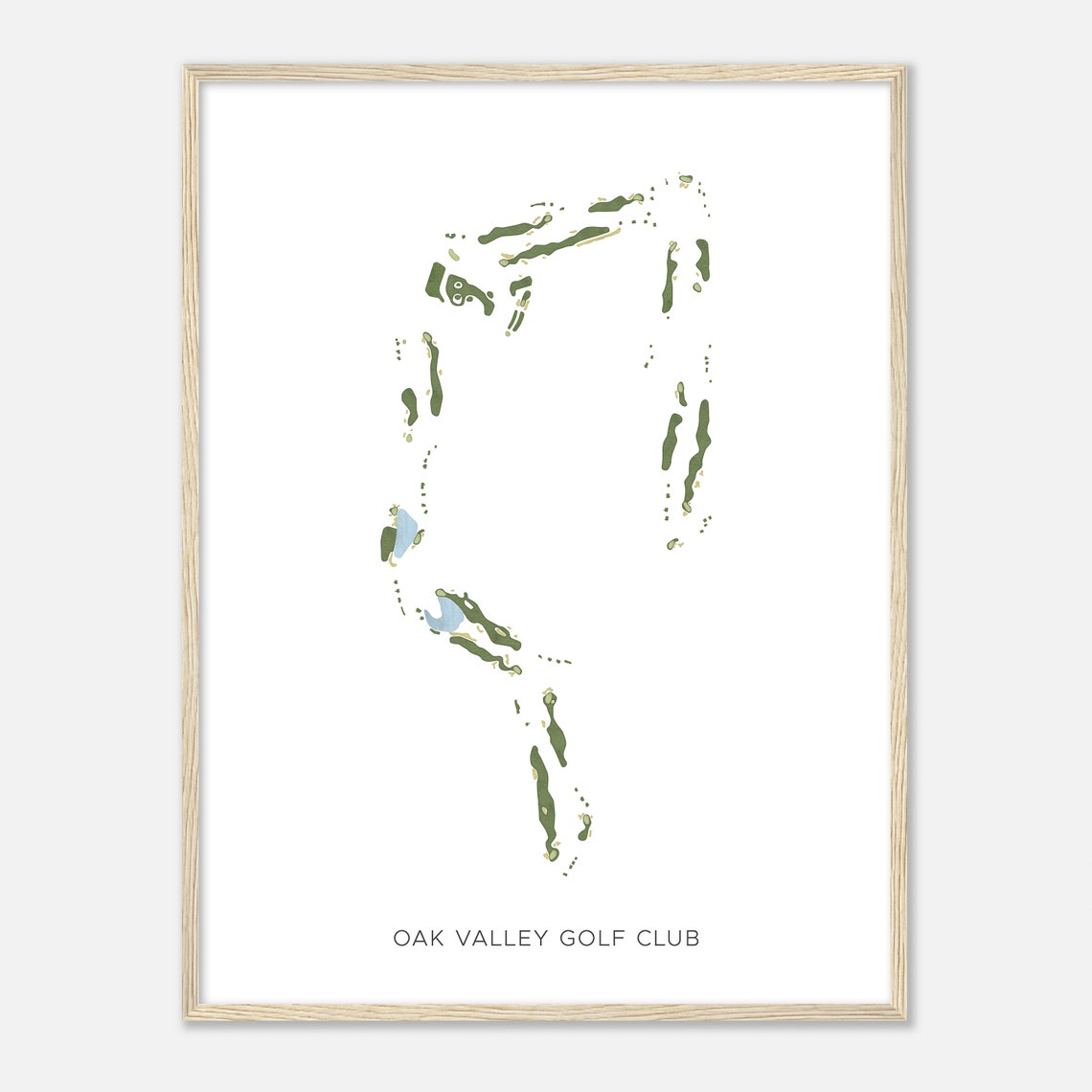 Oak Valley Golf Club Minimalist Modern Golf Course Map Print