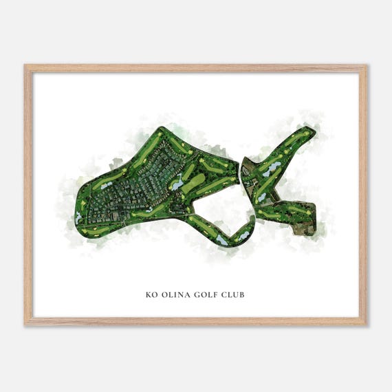 Ko Olina Golf Club In Kapolei Hawaii Classic Watercolor Map Golfer Gift Golf Wall Art Golf Poster Print Course Layout
