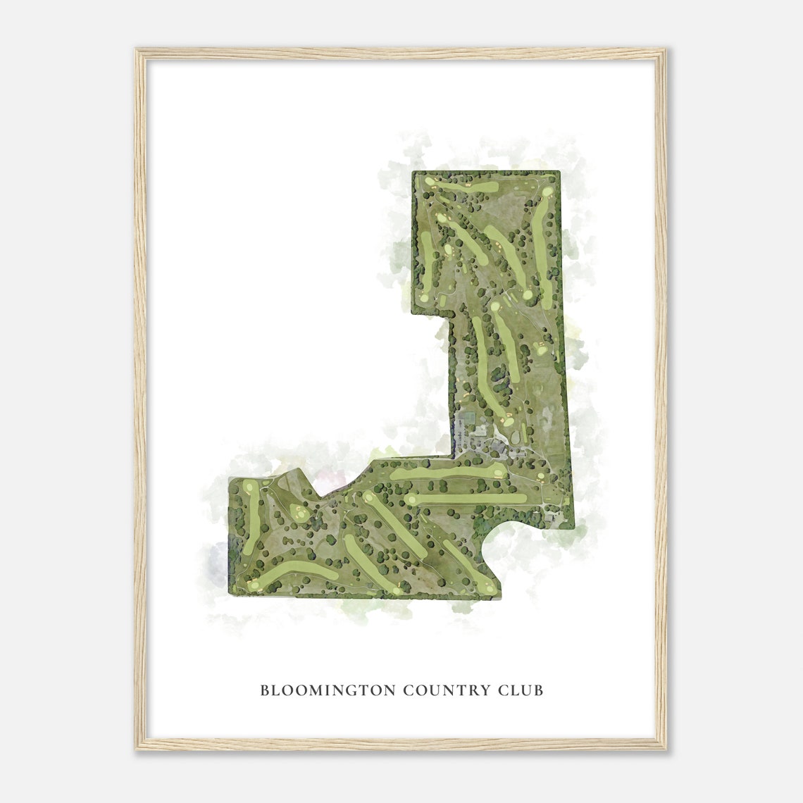 Bloomington Country Club Classic Watercolor Aerial Golf Map Poster - Image 2