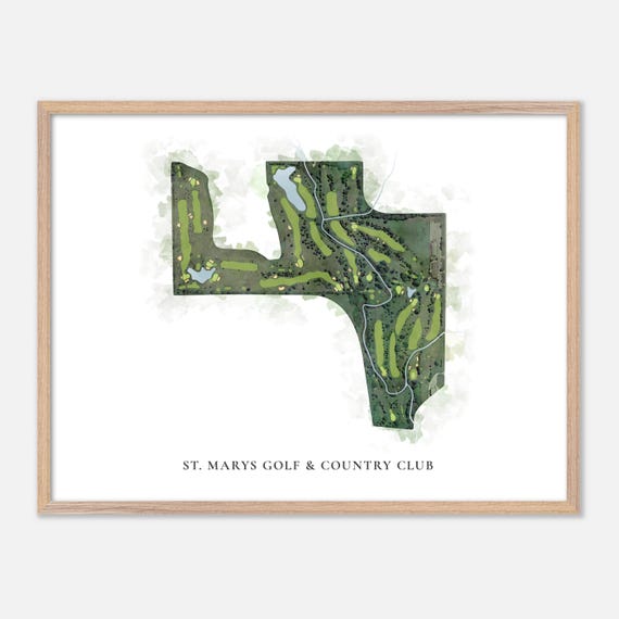 St Marys Golf Country Club In Saint Marys Canada Classic Watercolor Map Golfer Gift Golf Wall Art Golf Poster Print