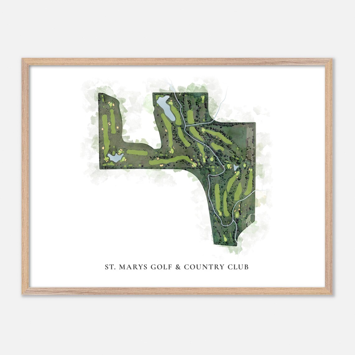 St Marys Golf Country Club Saint Marys Classic Watercolor Map Poster