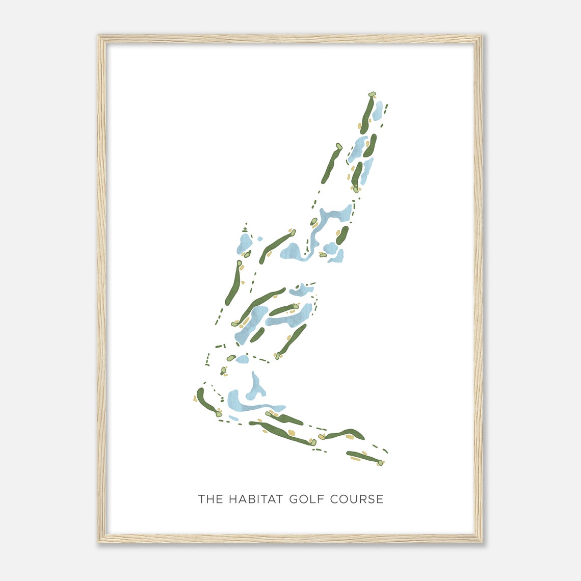 The Habitat Golf Course Florida Modern Watercolor Course Map Poster