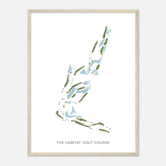 The Habitat Golf Course Florida Modern Watercolor Course Map Poster
