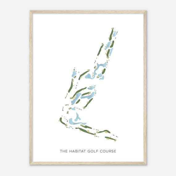The Habitat Golf Course Florida Modern Watercolor Map Golfer Gift Golf Wall Art Golf Poster Print Course Layout
