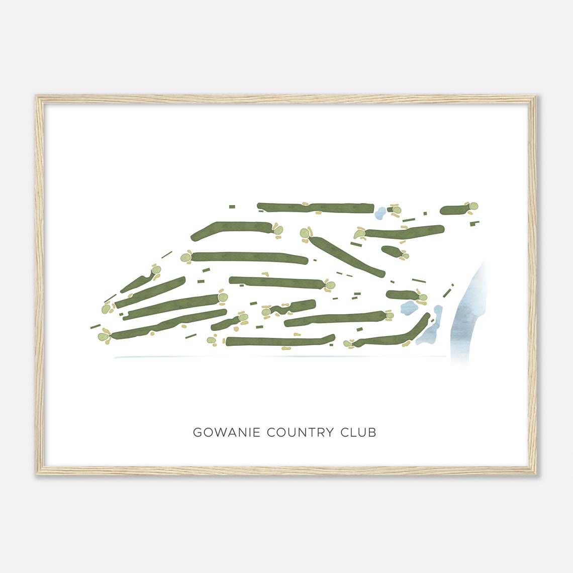 Gowanie Country Club Watercolor Course Map Golfer Gift Poster - Image 2