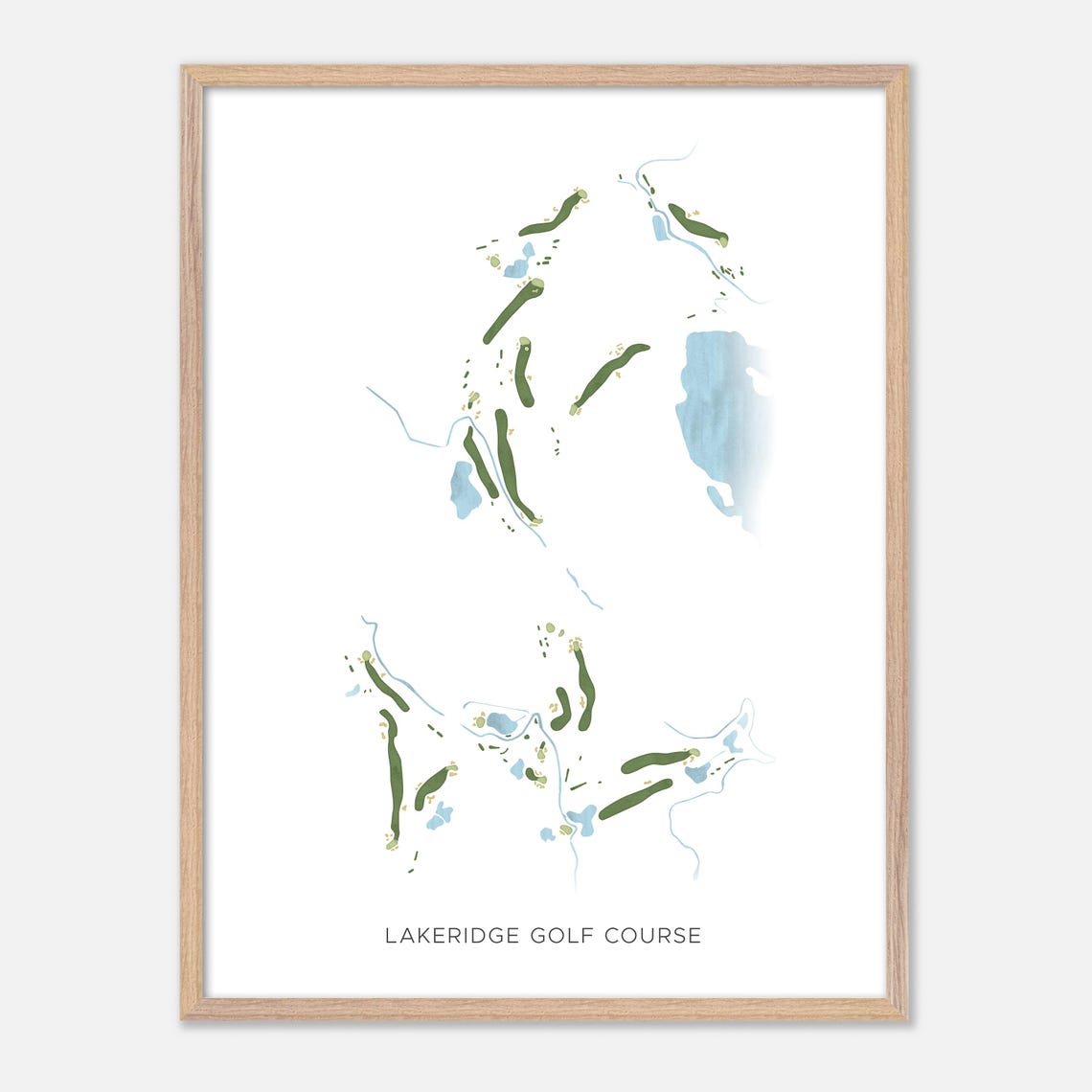 Lakeridge Golf Course Modern Minimalist Fairway Map Art Poster - Image 6