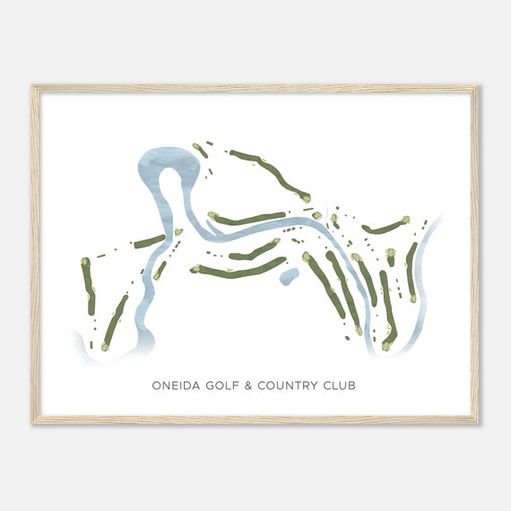 Oneida Golf Country Club Wisconsin Modern Watercolor Map Golfer Gift Golf Wall Art Golf Poster Print Course Layout