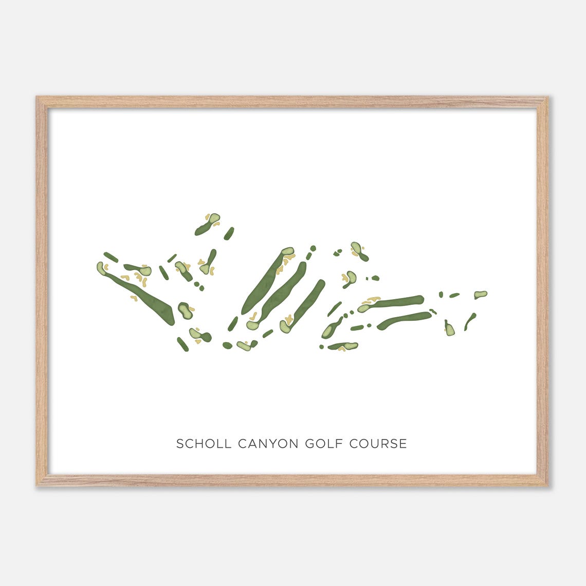 Scholl Canyon Golf Course Minimalist Watercolor Fairway Map Poster