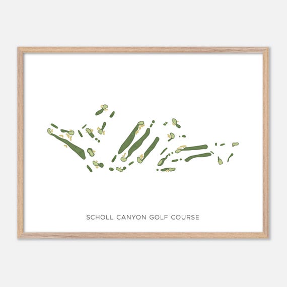 Scholl Canyon Golf Course In Glendale California Modern Watercolor Map Golfer Gift Golf Wall Art Golf Poster Print Course Layout
