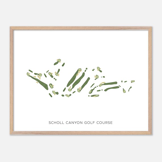 Scholl Canyon Golf Course Minimalist Watercolor Fairway Map Poster