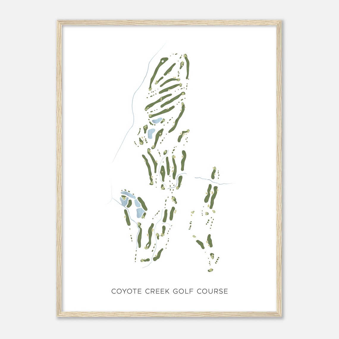 Coyote Creek Golf Course California Modern Watercolor Map Golfer Gift Golf Wall Art Golf Poster Print Course Layout