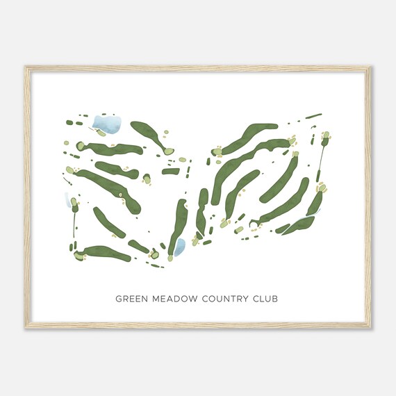 Green Meadow Country Club Tennessee Modern Watercolor Course Map Poster