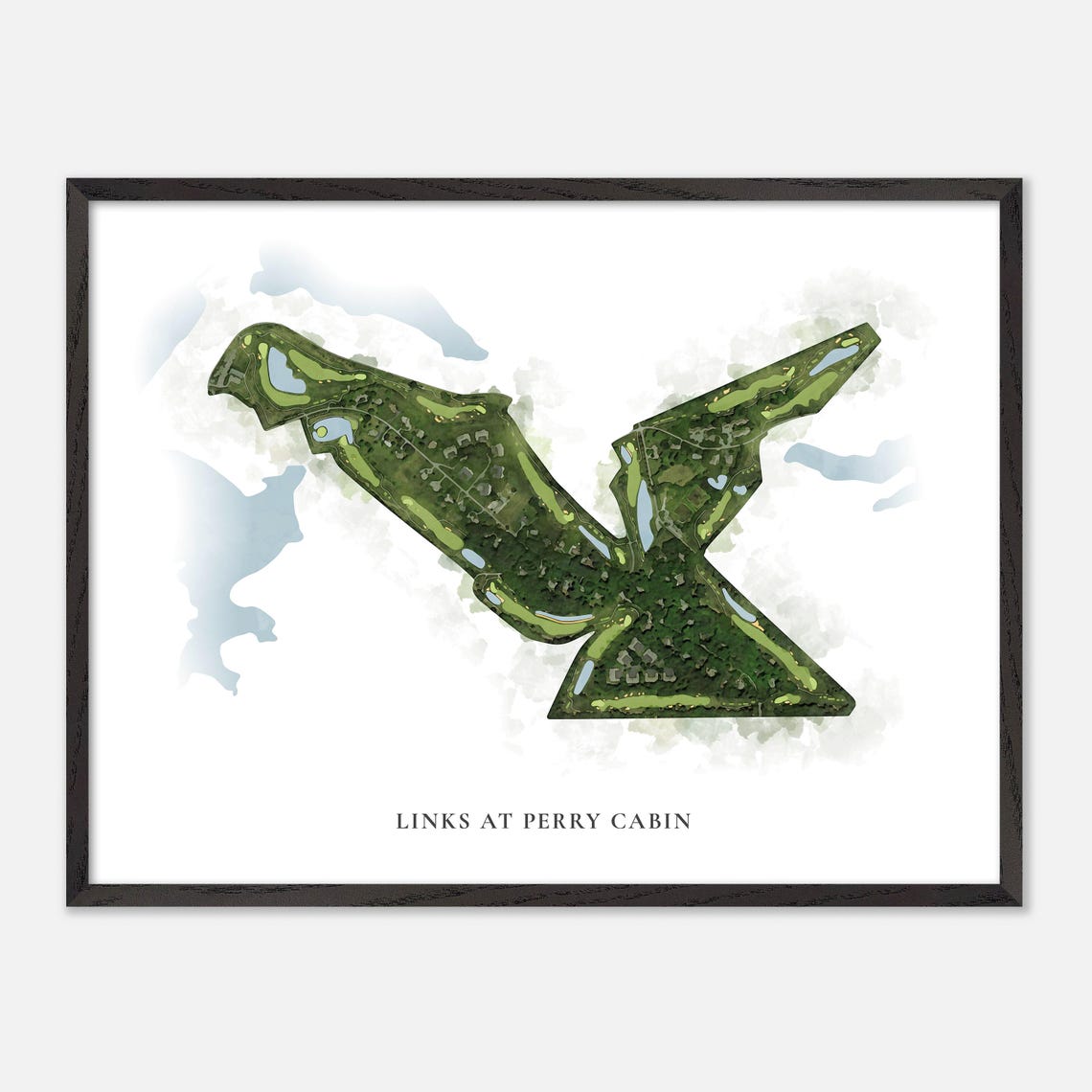 Links at Perry Cabin Maryland Classic Watercolor Course Map Poster - Image 5
