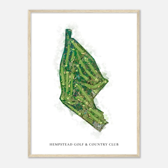 Hempstead Golf Country Club New York Classic Watercolor Map Golfer Gift Golf Wall Art Golf Poster Print Course Layout