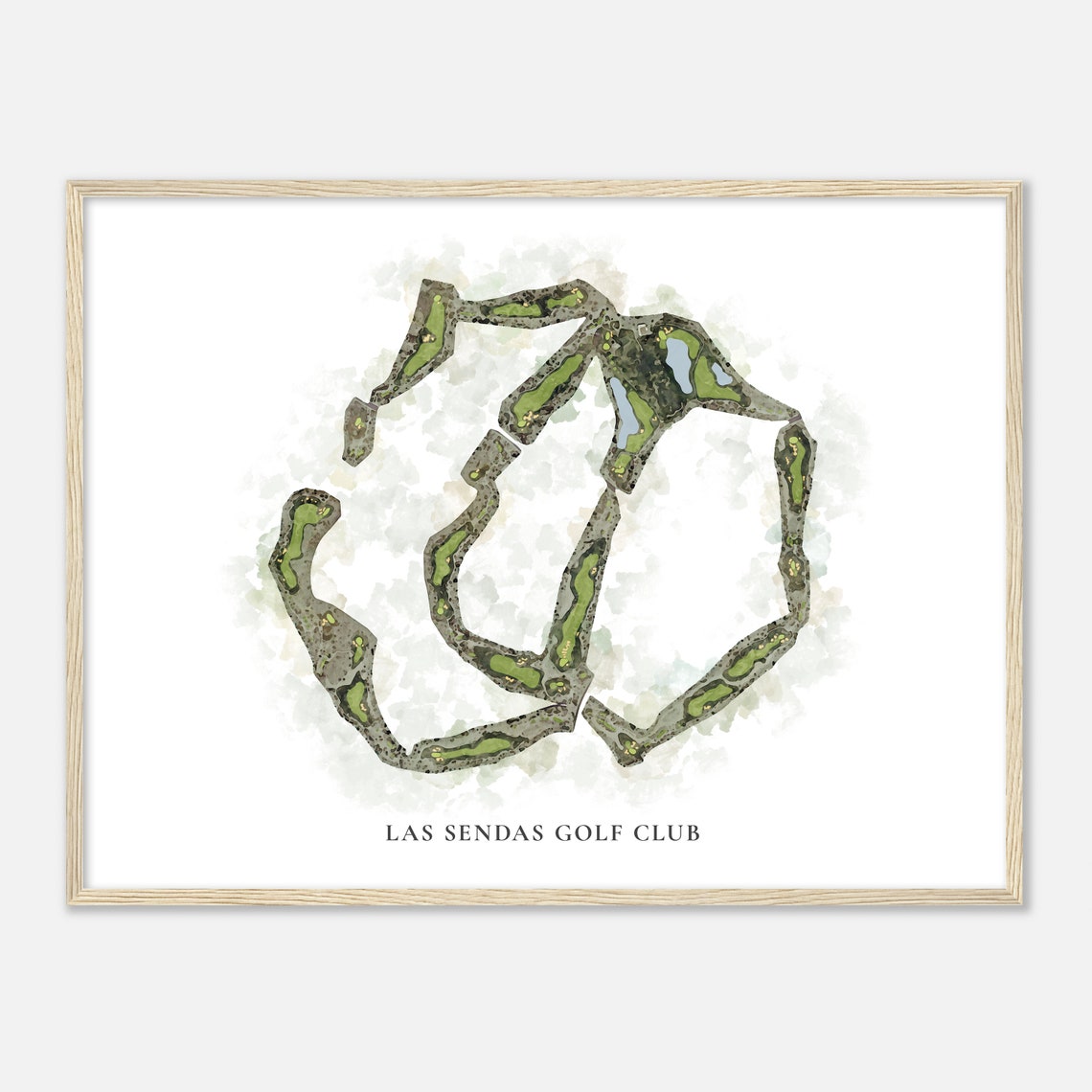 Las Sendas Golf Club Arizona Classic Watercolor Course Map Poster - Image 2