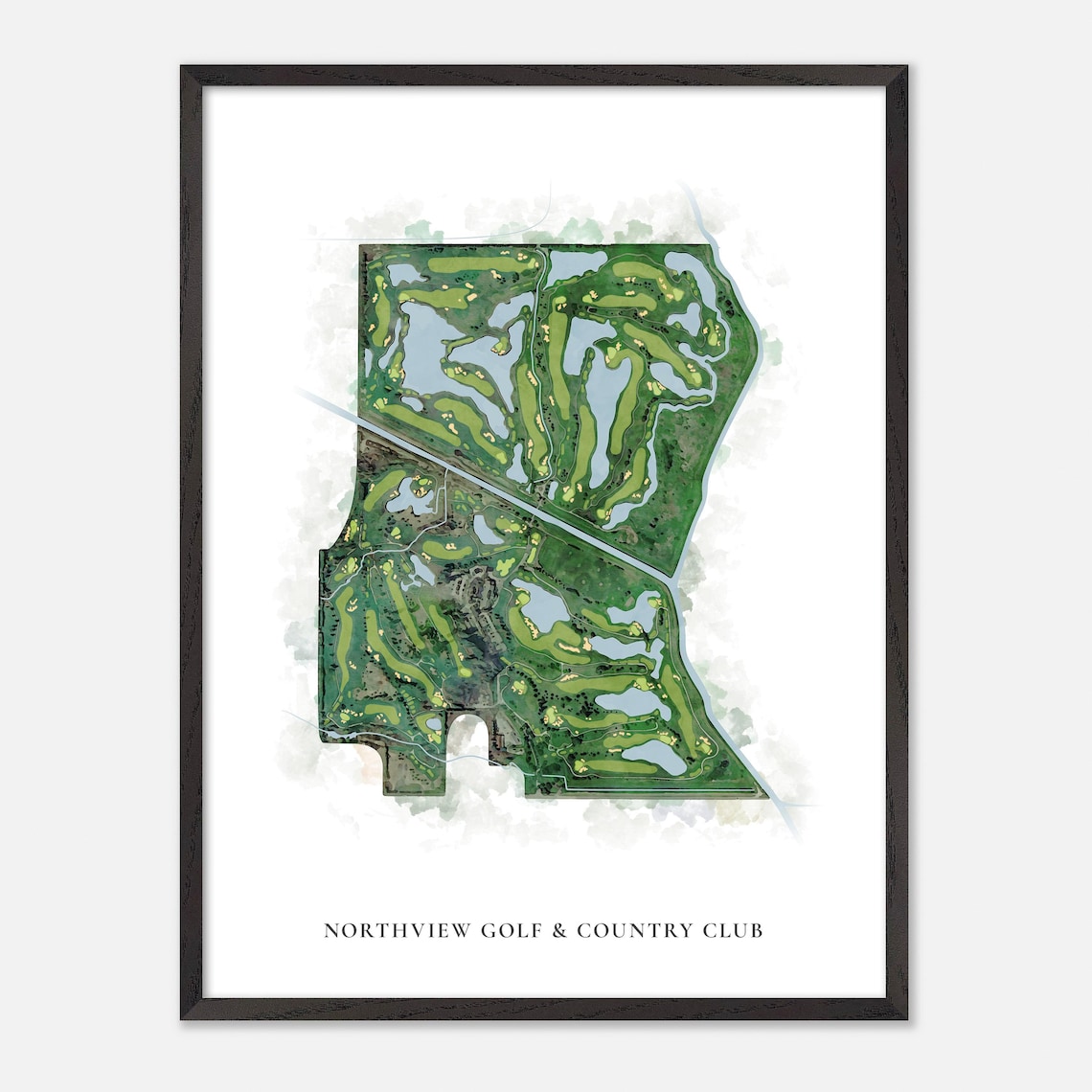 Northview Golf and Country Club British Columbia Watercolor Poster - Image 2