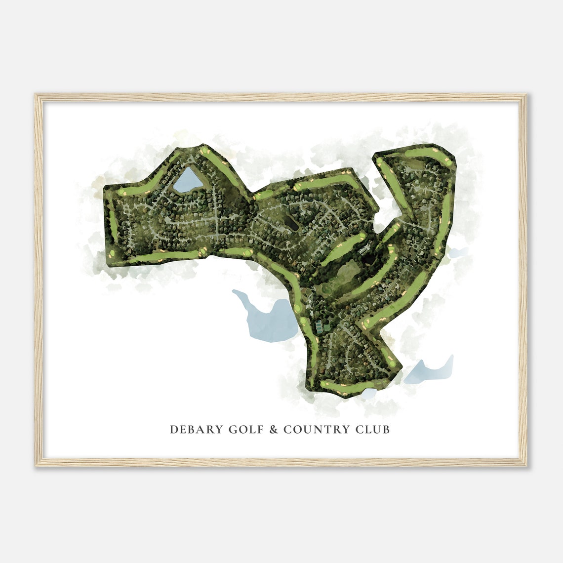 DeBary Golf & Country Club Florida Classic Watercolor Map Poster