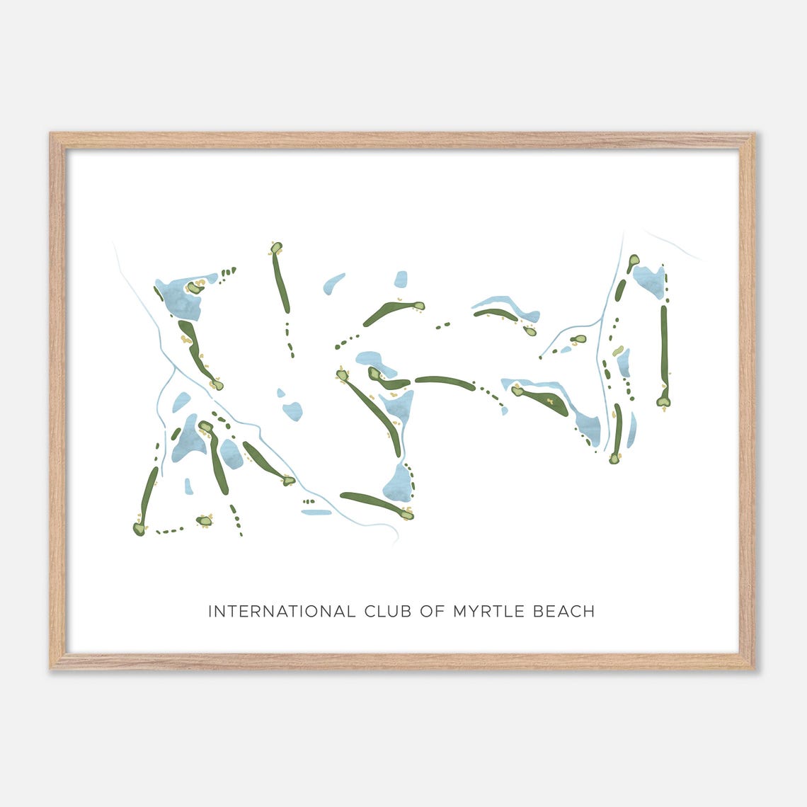 International Club of Myrtle Beach Modern Watercolor Map Poster