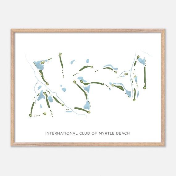 International Club of Myrtle Beach Modern Watercolor Map Poster