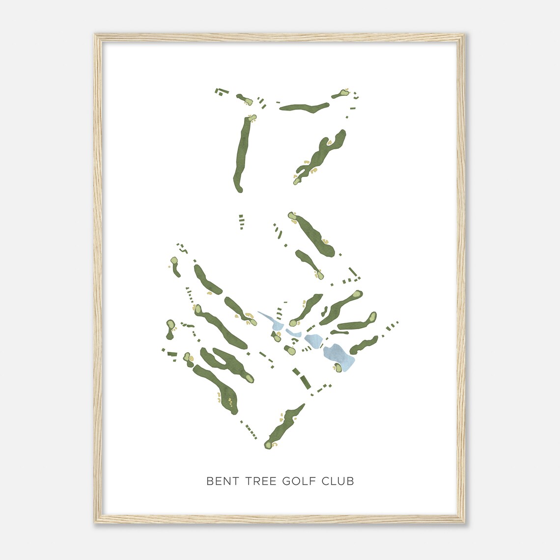 Bent Tree Golf Club Iowa Modern Watercolor Map Golfer Gift Golf Wall Art Golf Poster Print Course Layout