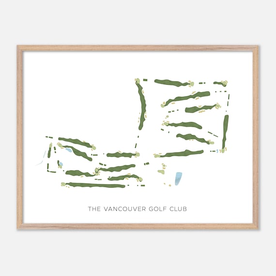 The Vancouver Golf Club Modern Minimalist Watercolor Map Poster