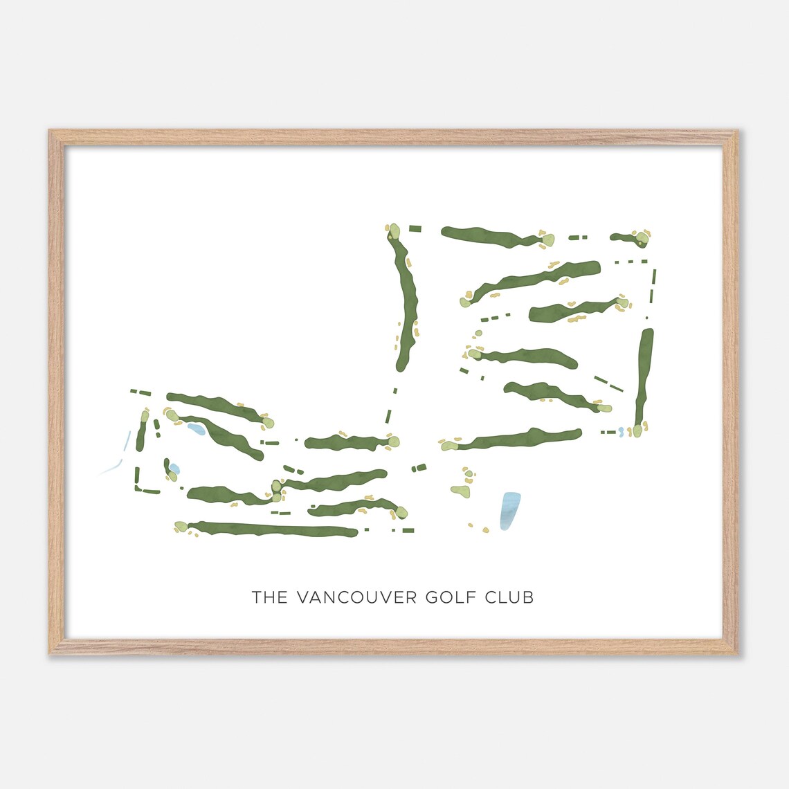 The Vancouver Golf Club Modern Minimalist Watercolor Map Poster