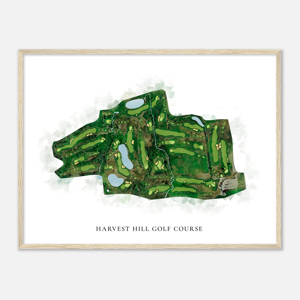 Harvest Hill Golf Course New York Classic Watercolor Map Golfer Gift Golf Wall Art Golf Poster Print Course Layout - Image 2