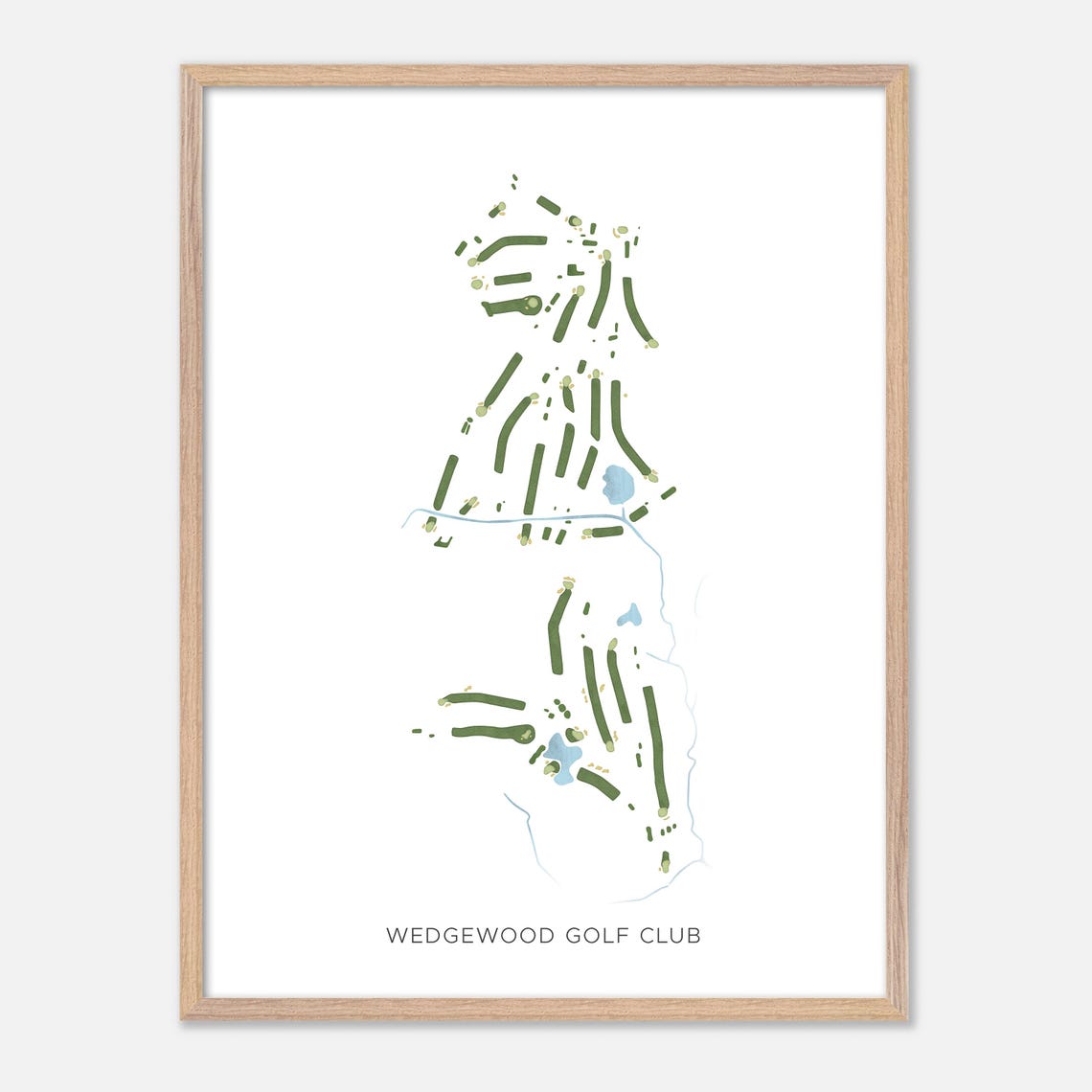 Wedgewood Golf Club Lanark PA Modern Watercolor Golf Course Map Poster - Image 2