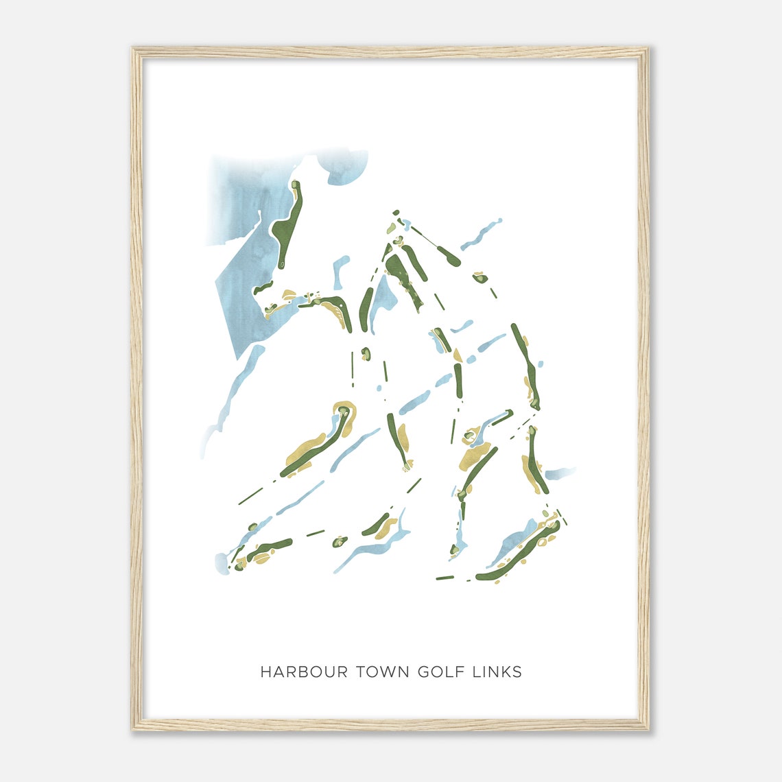 Harbour Town Golf Links South Carolina Modern Watercolor Map Poster