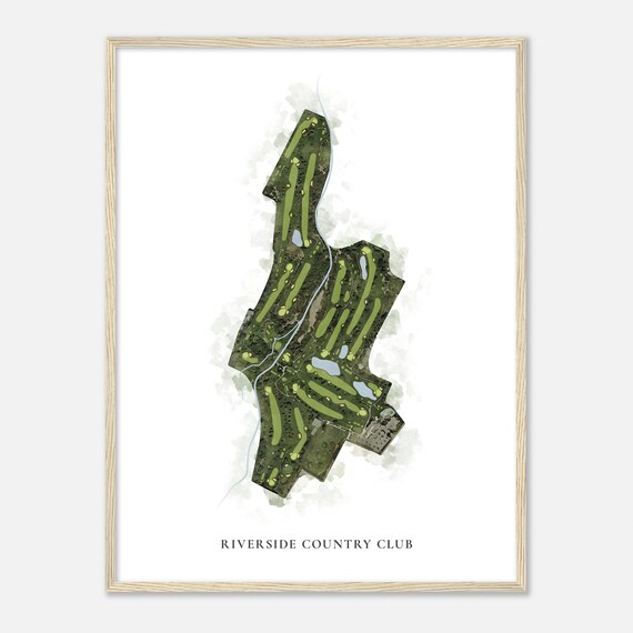 Riverside Country Club Utah Classic Watercolor Map Golfer Gift Golf Wall Art Golf Poster Print Course Layout