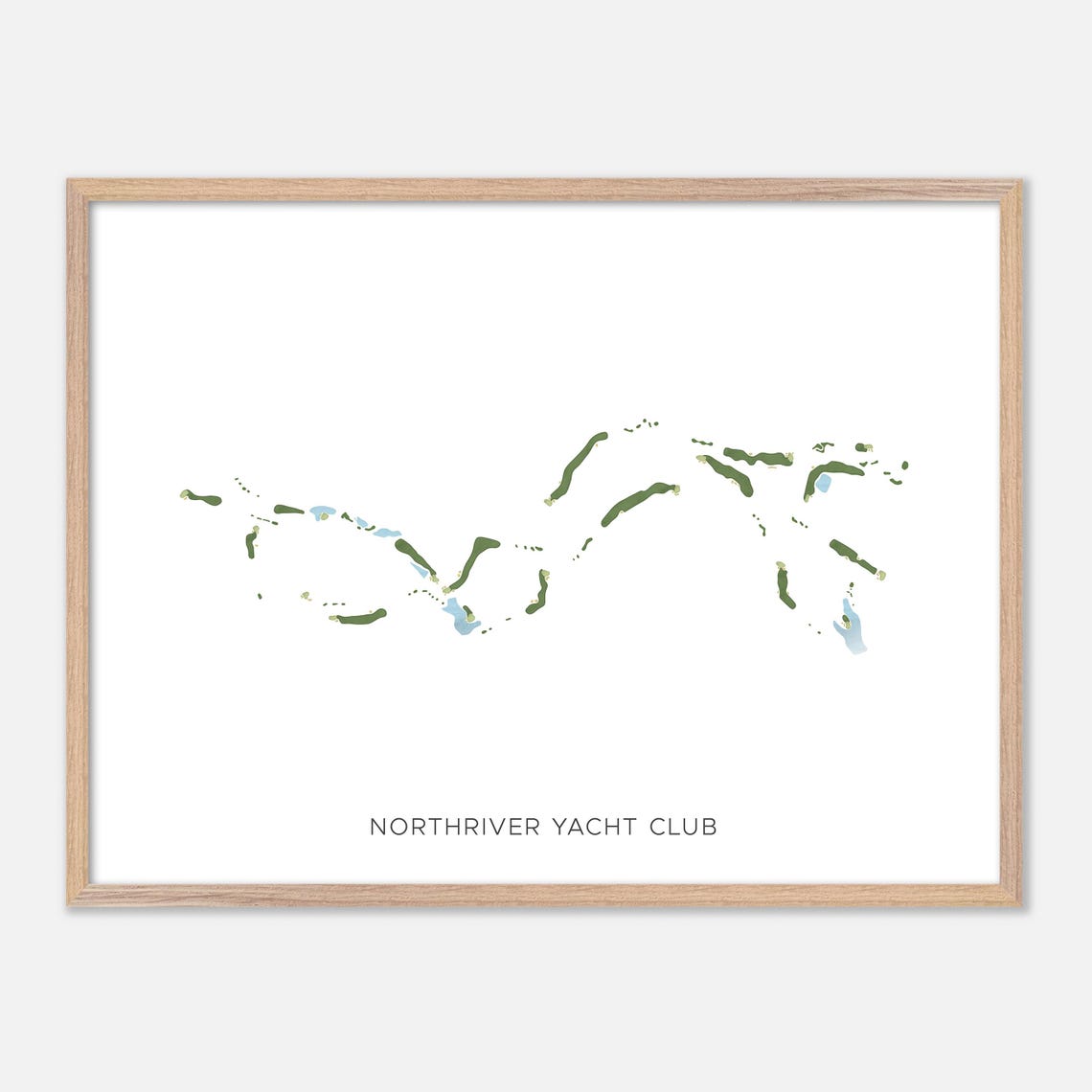Northriver Yacht Club Alabama Minimalist Golf Course Map Wall Art