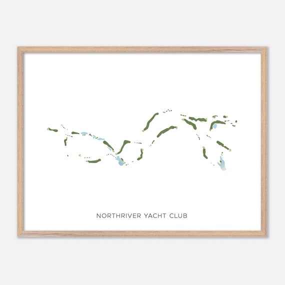 Northriver Yacht Club Alabama Minimalist Golf Course Map Wall Art