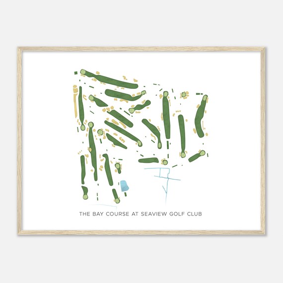 The Bay Course At Seaview Golf Club New Jersey Modern Watercolor Map Golfer Gift Golf Wall Art Golf Poster Print Course Layout