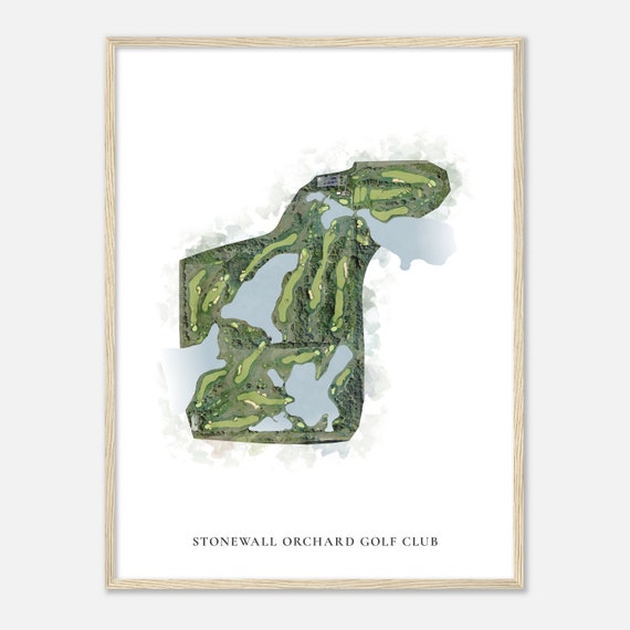 Stonewall Orchard Golf Club Illinois Classic Watercolor Map Golfer Gift Golf Wall Art Golf Poster Print Course Layout