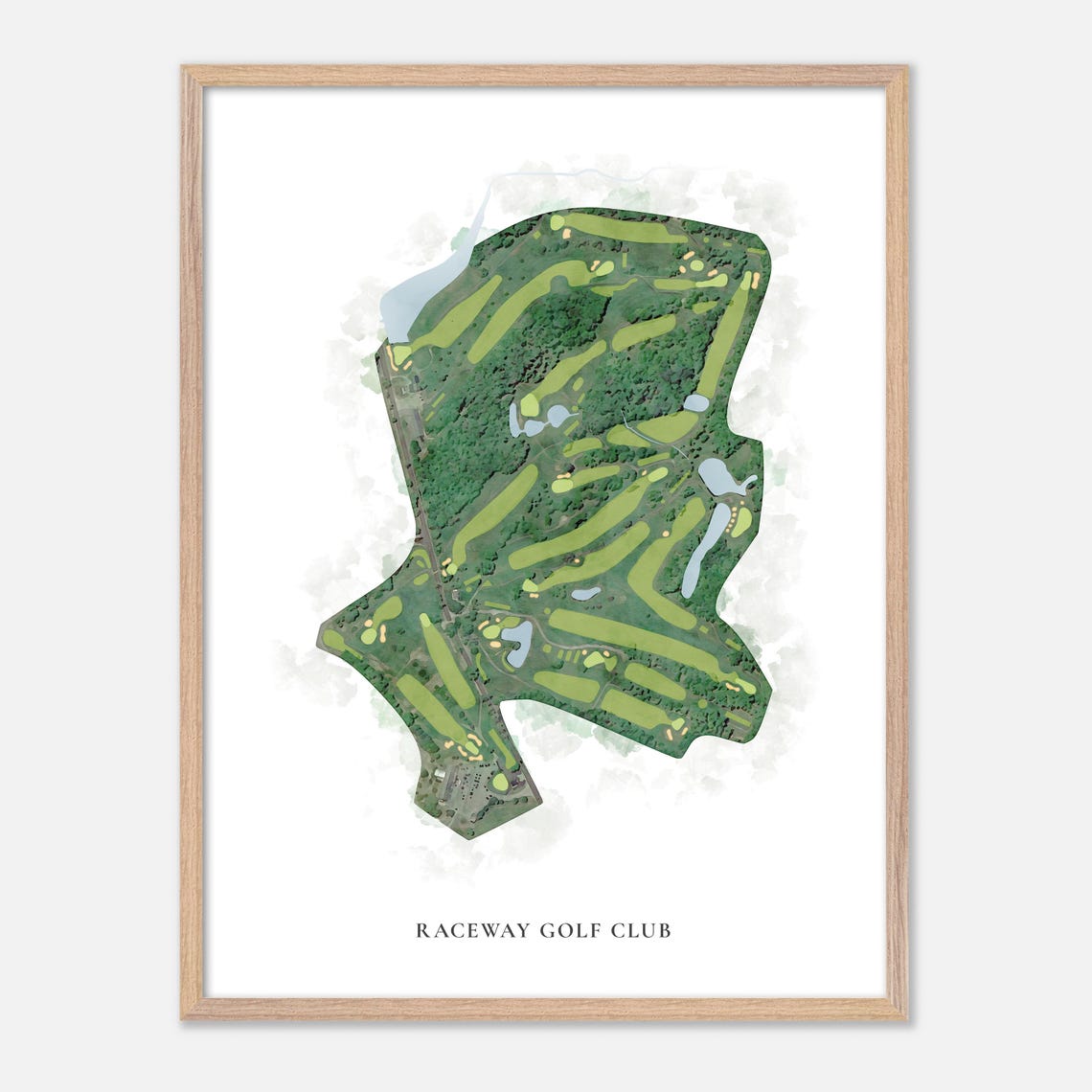 Raceway Golf Club Classic Watercolor Golf Course Map Art Print - Image 2