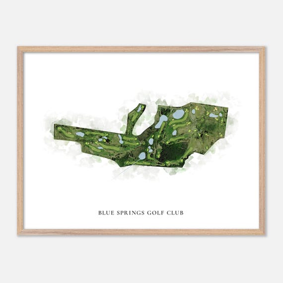 Blue Springs Golf Club In Canada Classic Watercolor Map Golfer Gift Golf Wall Art Golf Poster Print Course Layout