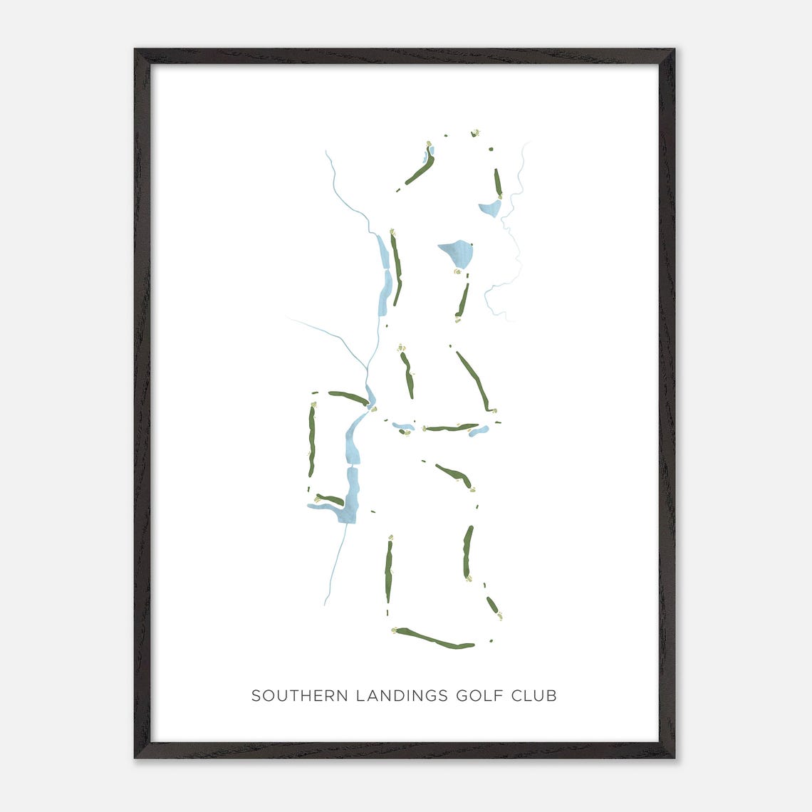Southern Landings Golf Club Modern Watercolor Course Map Poster - Image 3