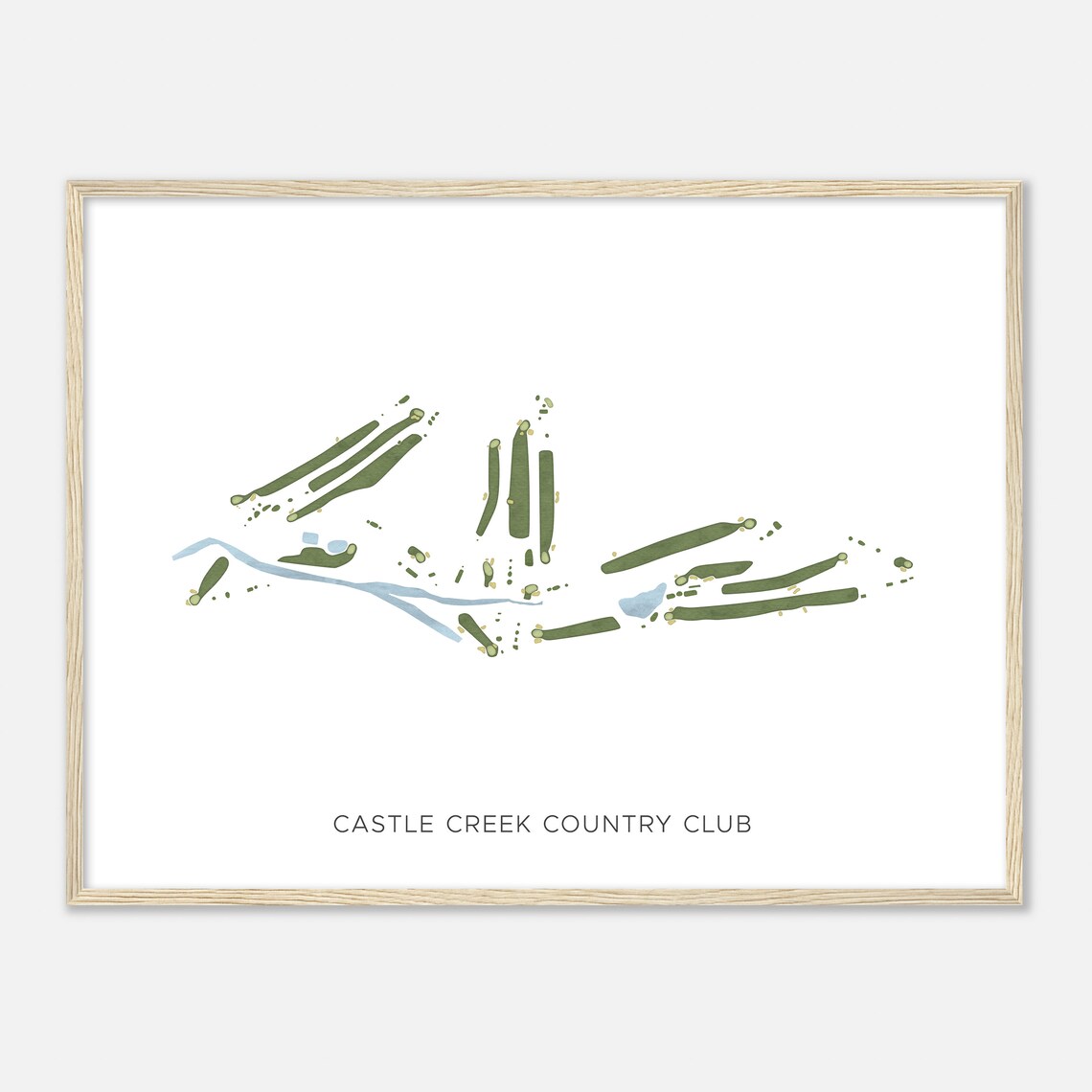 Castle Creek Country Club Minimal Golf Course Map Art Sports Poster